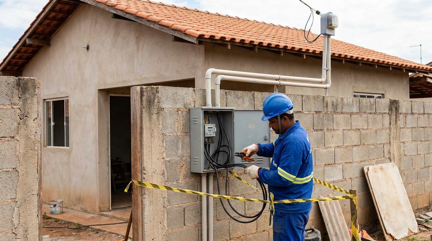 Eletricista instalando padrao de energia em Diadema‑SP