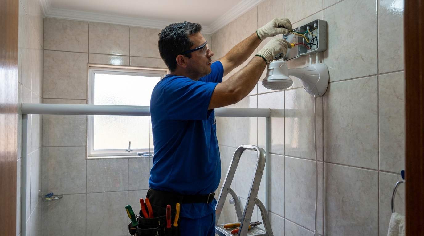 Instalacao de chuveiro eletrico profissional em Diadema‑SP