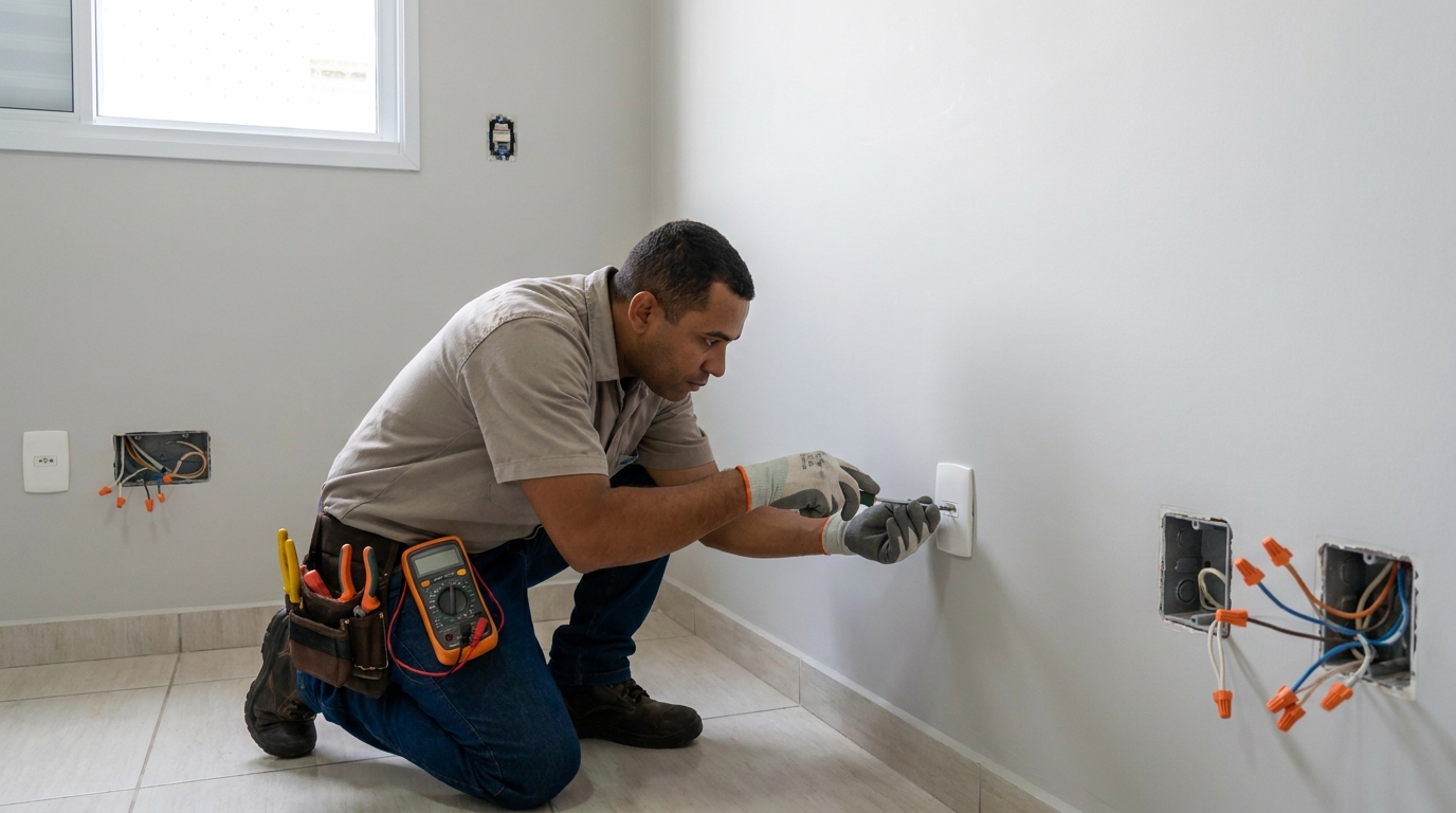 Instalacao de tomada e interruptor em Diadema‑SP