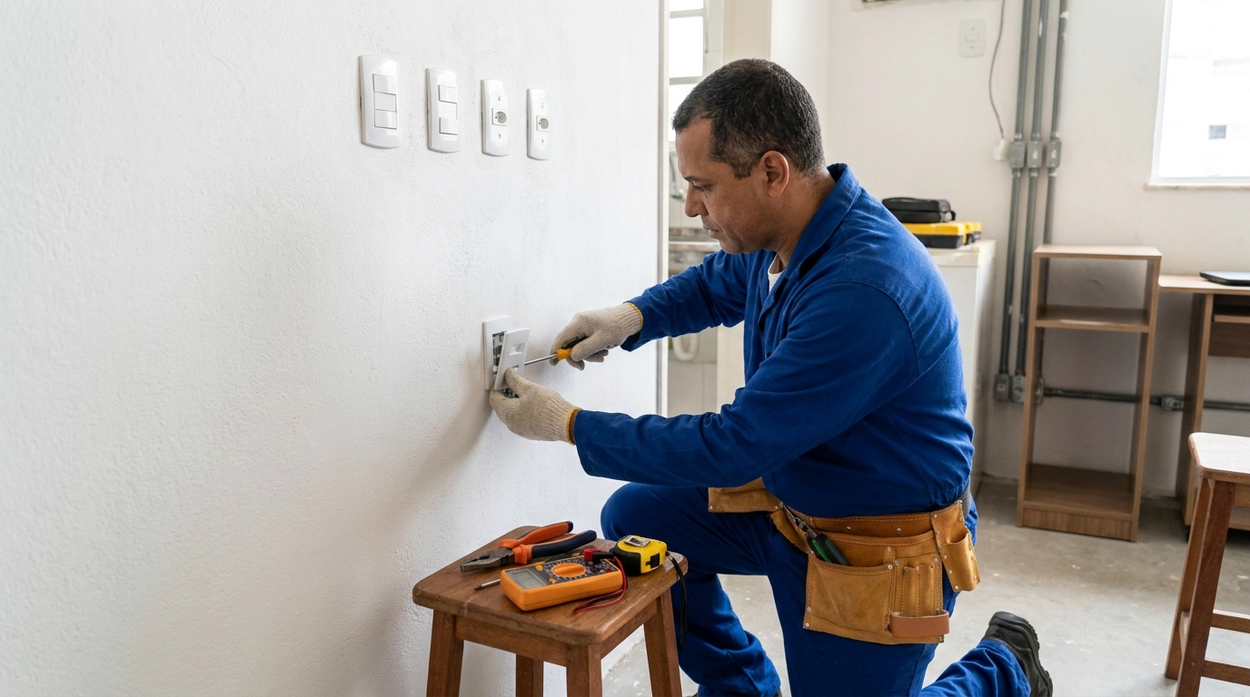 Instalacao de tomada e interruptor profissional em Diadema‑SP