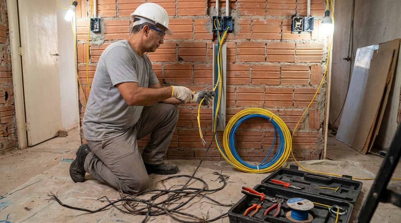Troca de fiacao eletrica residencial em Diadema‑SP